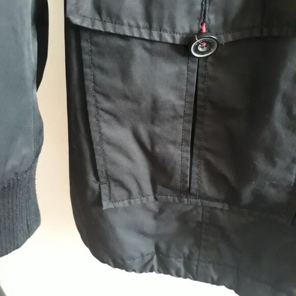 Levi's Hooded Sherpa Parka Jacket Women's Large Black Faux Fur Cotton Nylon - Picture 6 of 16